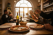 Carica l'immagine nel visualizzatore di Gallery, Cliente condisce pizza - Ristorante
